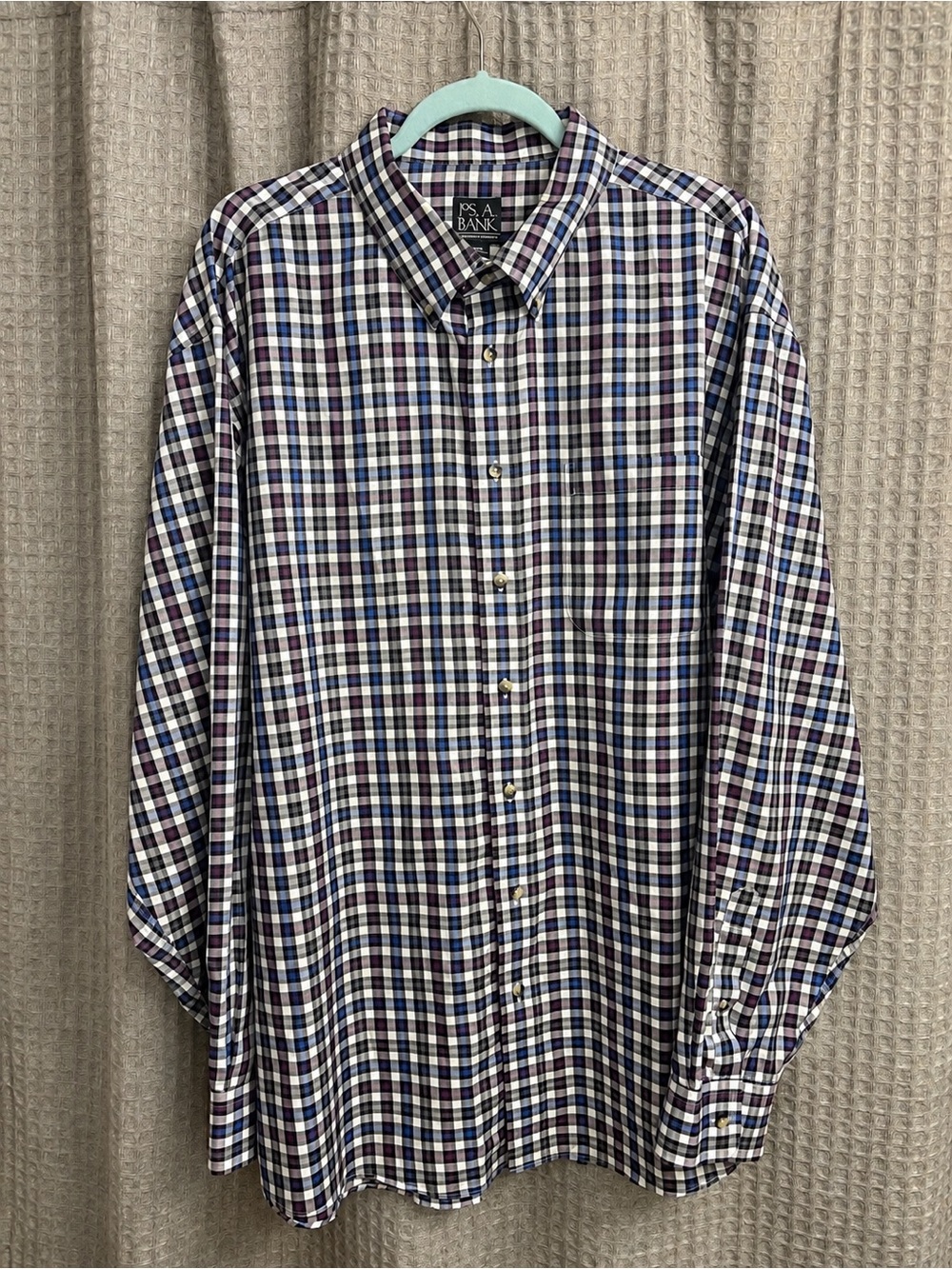 Jos. A. Bank Traveler’s Collection Men’s XXL Plaid Button Down Shirt 100% Cotton